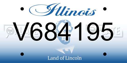 V684195 Illinois License Plate