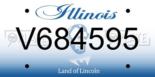 V684595 Illinois License Plate