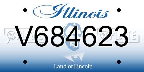 V684623 Illinois License Plate