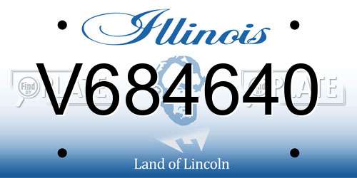V684640 Illinois License Plate