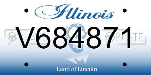 V684871 Illinois License Plate