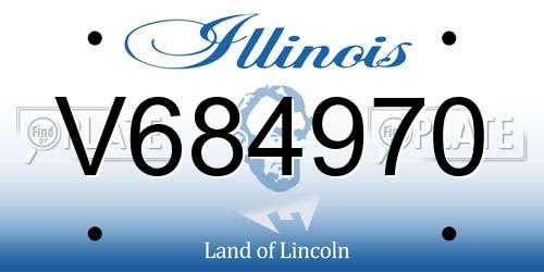 V684970 Illinois License Plate