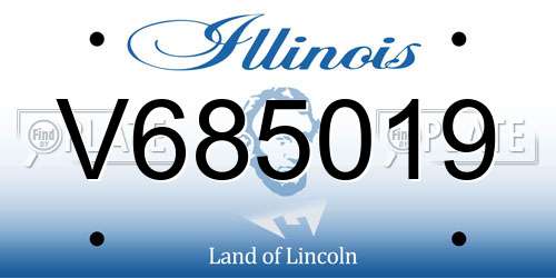 V685019 Illinois License Plate