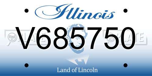 V685750 Illinois License Plate