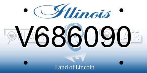 V686090 Illinois License Plate