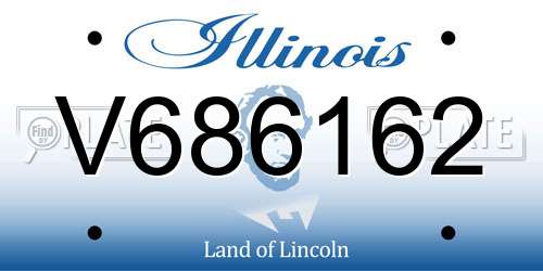 V686162 Illinois License Plate