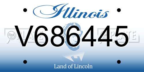 V686445 Illinois License Plate