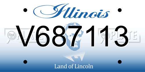 V687113 Illinois License Plate