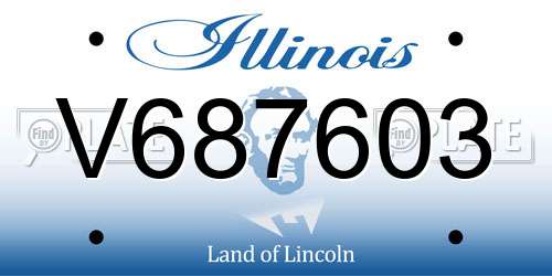 V687603 Illinois License Plate