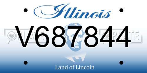 V687844 Illinois License Plate