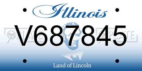 V687845 Illinois License Plate