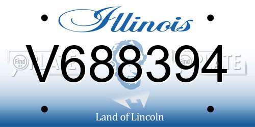 V688394 Illinois License Plate