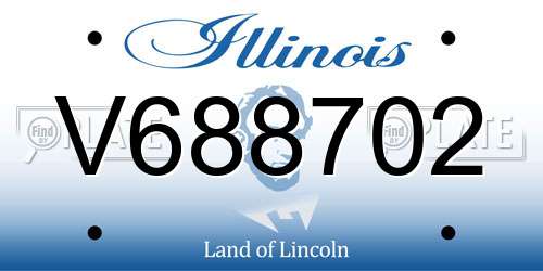 V688702 Illinois License Plate