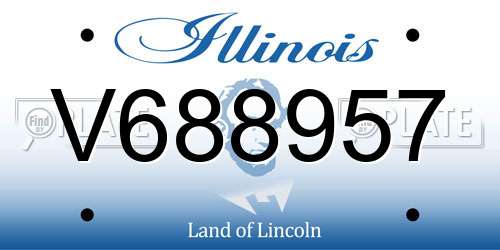 V688957 Illinois License Plate