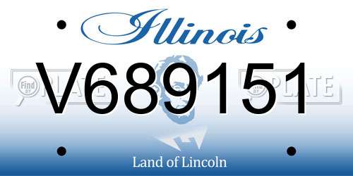 V689151 Illinois License Plate