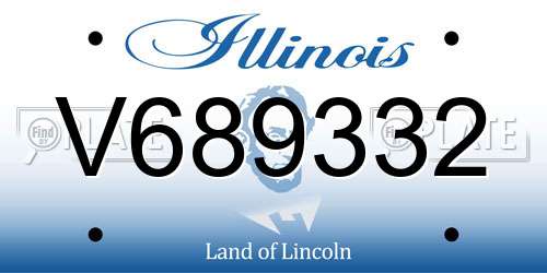 V689332 Illinois License Plate