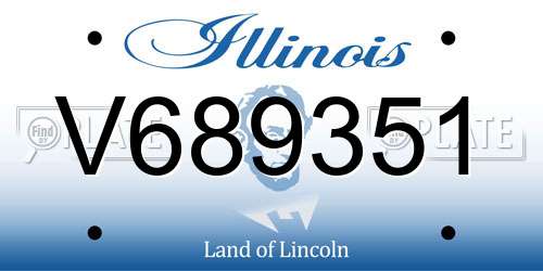 V689351 Illinois License Plate