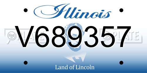 V689357 Illinois License Plate