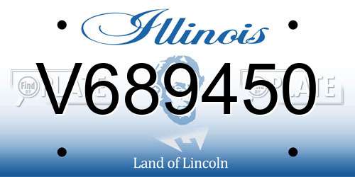 V689450 Illinois License Plate