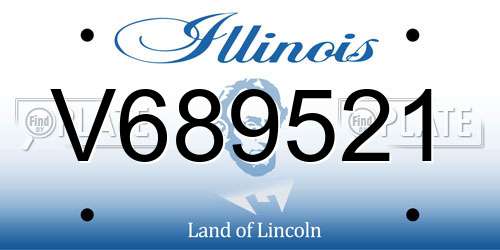V689521 Illinois License Plate