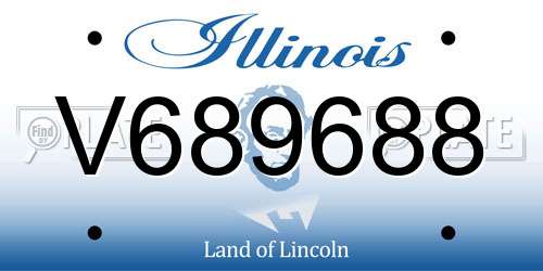 V689688 Illinois License Plate