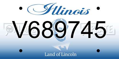 V689745 Illinois License Plate