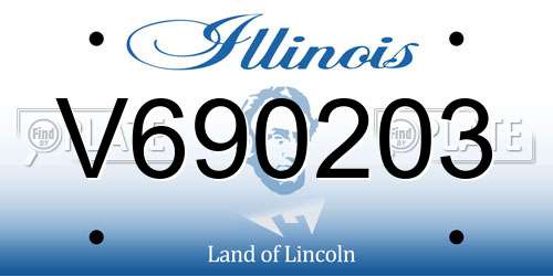 V690203 Illinois License Plate