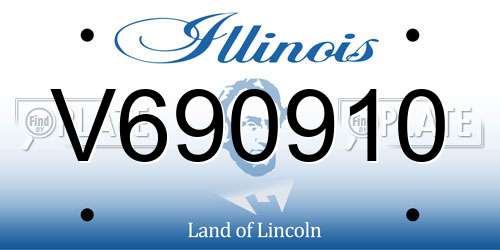 V690910 Illinois License Plate