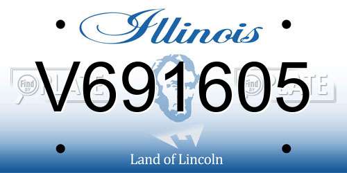 V691605 Illinois License Plate