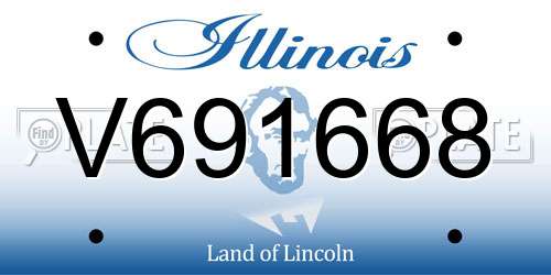 V691668 Illinois License Plate