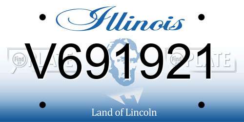 V691921 Illinois License Plate