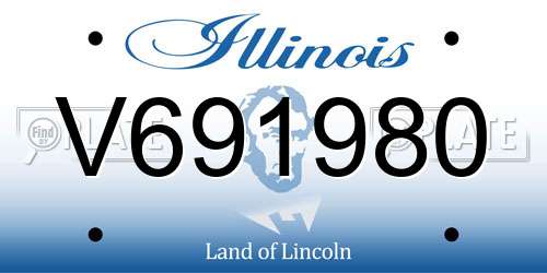 V691980 Illinois License Plate