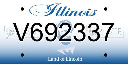 V692337 Illinois License Plate