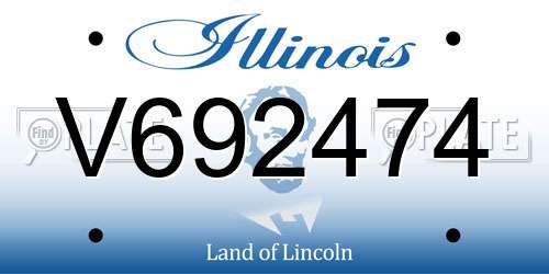 V692474 Illinois License Plate