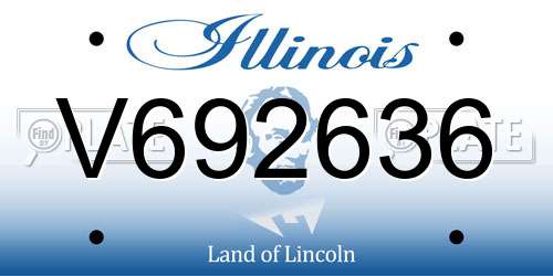 V692636 Illinois License Plate