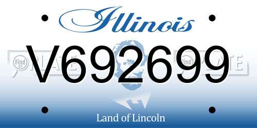 V692699 Illinois License Plate