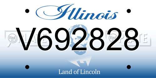 V692828 Illinois License Plate