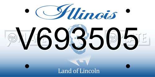 V693505 Illinois License Plate