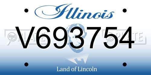 V693754 Illinois License Plate