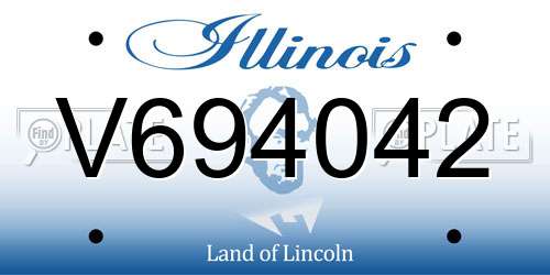 V694042 Illinois License Plate