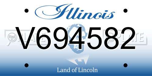 V694582 Illinois License Plate