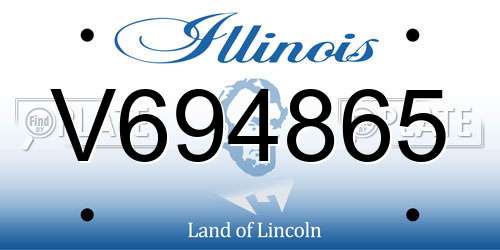 V694865 Illinois License Plate