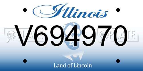 V694970 Illinois License Plate