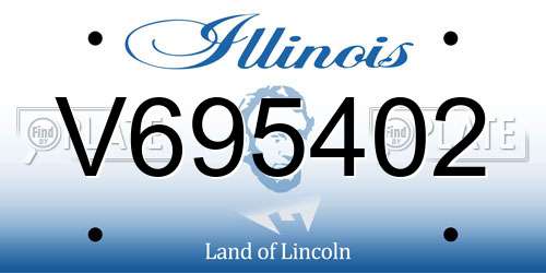 V695402 Illinois License Plate
