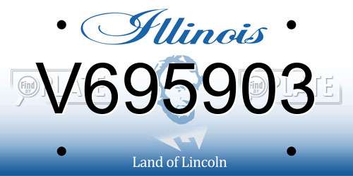 V695903 Illinois License Plate