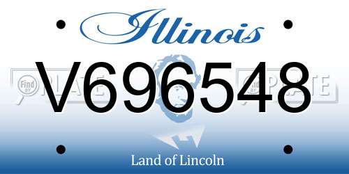 V696548 Illinois License Plate