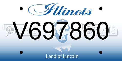 V697860 Illinois License Plate