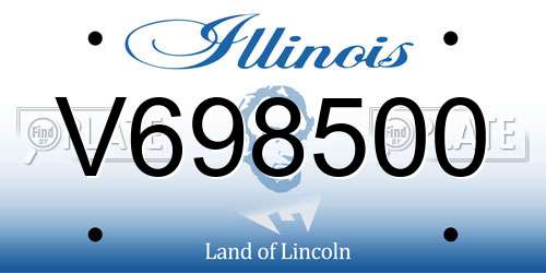 V698500 Illinois License Plate