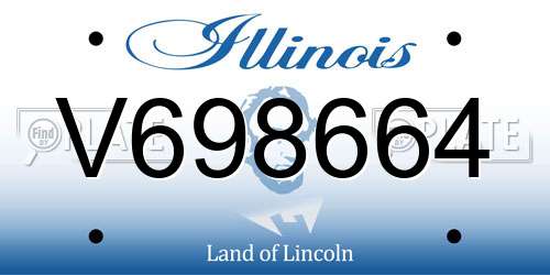V698664 Illinois License Plate