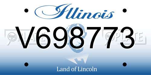 V698773 Illinois License Plate